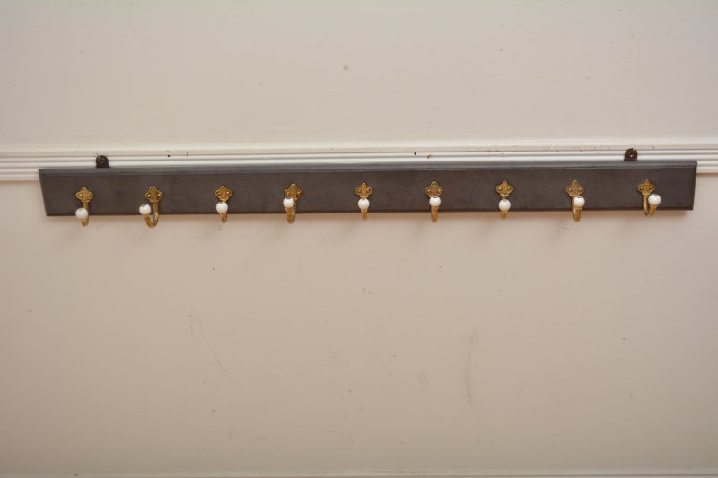 Victorian Brass Coat Hooks Coat Rack - Image 8